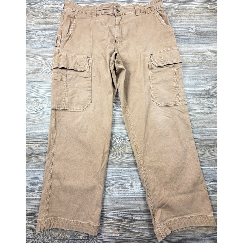 Duluth Trading Company Flex Fire Hose Cargo Pant 42x30 FITS 40x29 Relaxed STAINS